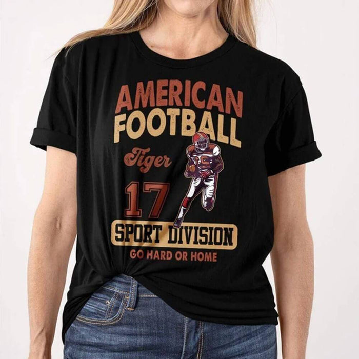 GeckoCustom Personalized Custom Sport Shirt, American Football Shirt, Football Gift Women T Shirt / Black Color / S