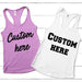 GeckoCustom Personalized Custom T Shirt, Bright Apparel For Women, Custom Text Women Tank Top / Color Heather Grey / S