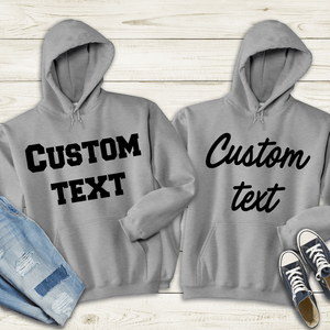 GeckoCustom Personalized Custom T Shirt, Bright Apparel For Women & Men, Custom Text Pullover Hoodie / Sport Grey Colour / S