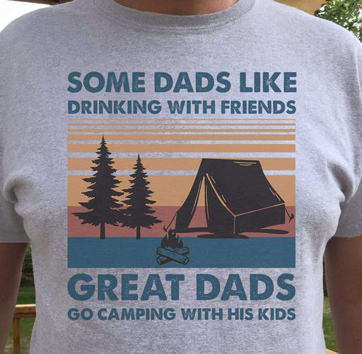 GeckoCustom Personalized Custom T Shirt, Camping Gift, Fathers Day Gift, Great Dads Go Camping With Kids