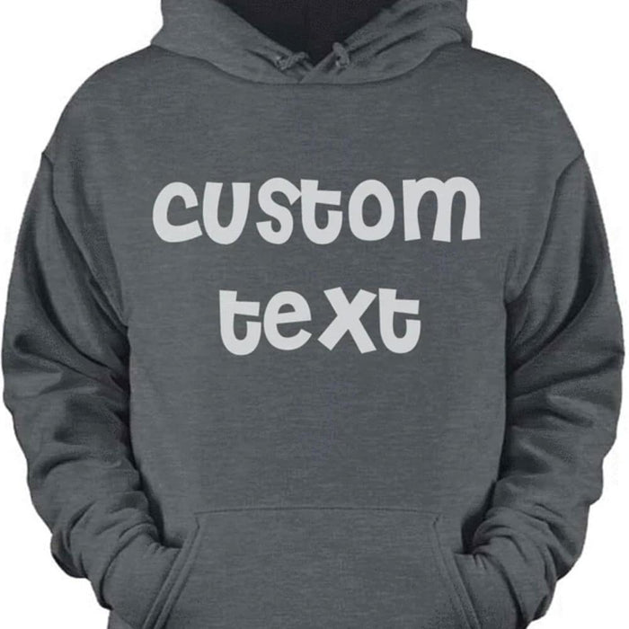 GeckoCustom Personalized Custom T Shirt, Dark Apparel For Men, Custom Text Pullover Hoodie / Black Colour / S
