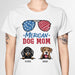 GeckoCustom Personalized Custom T Shirt, Dog Lover Gift, 4th Of July Gift, American Dog Mom Unisex T-Shirt / Light Blue / S
