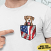 GeckoCustom Personalized Custom T Shirt, Dog Lover Gift, 4th Of July Gift, American Pocket Dog Unisex T-Shirt / Light Blue / S
