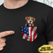 GeckoCustom Personalized Custom T Shirt, Dog Lover Gift, 4th Of July Gift, American Pocket Dog Unisex T-Shirt / Black / S