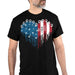 GeckoCustom Personalized Custom T Shirt, Dog Lover Gift, 4th Of July Gift, Red White Blue Paw Heart Unisex T-Shirt / Black / S