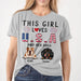 GeckoCustom Personalized Custom T Shirt, Dog Lover Gift, 4th Of July Gift, This Girl Loves USA And Her Dog Unisex T-Shirt / Light Blue / S