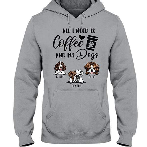 "All I Need Is Coffee And My Dog" Women's T-Shirt - Funny Dog Mom Shirt, Cotton Blend, Size Large Pink - View #11