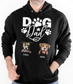 GeckoCustom Personalized Custom T Shirt, Dog Lover Gift, Fathers Day Gift, Dog Dad Pullover Hoodie / Black Colour / S