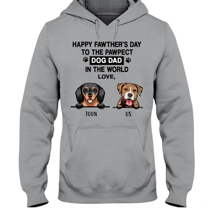 GeckoCustom Personalized Custom T Shirt, Dog Lover Gift, Fathers Day Gift, Happy Fawther Day Pullover Hoodie / Sport Grey Colour / S