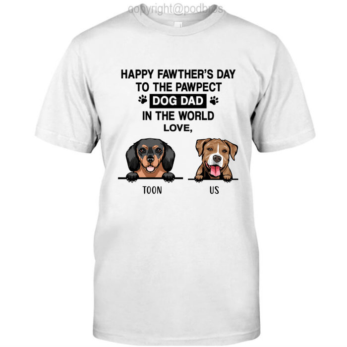 GeckoCustom Personalized Custom T Shirt, Dog Lover Gift, Fathers Day Gift, Happy Fawther Day Unisex T-Shirt / Light Blue / S