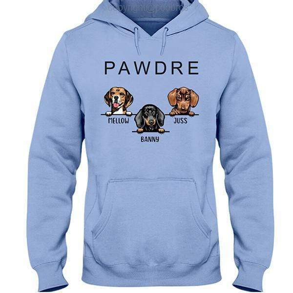 GeckoCustom Personalized Custom T Shirt, Dog Lover Gift, Fathers Day Gift, Pawdre Pullover Hoodie / Sport Grey Colour / S
