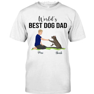 GeckoCustom Personalized Custom T Shirt, Dog Lover Gift, Fathers Day Gift, The Best Dog Dad Ever Unisex T-Shirt / Sport Grey / S
