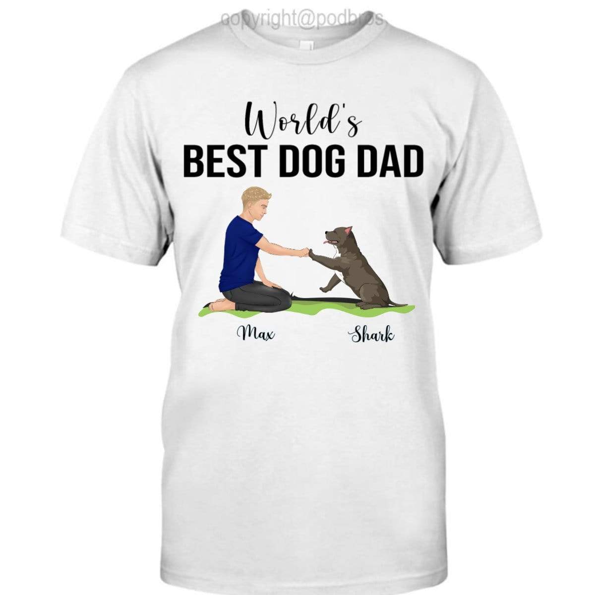 GeckoCustom Personalized Custom T Shirt, Dog Lover Gift, Fathers Day Gift, The Best Dog Dad Ever
