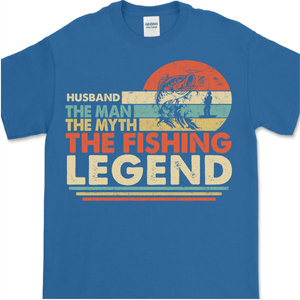 GeckoCustom Personalized Custom T Shirt, Gift For Dad, Dad The Man The Myth The Fishing Legend