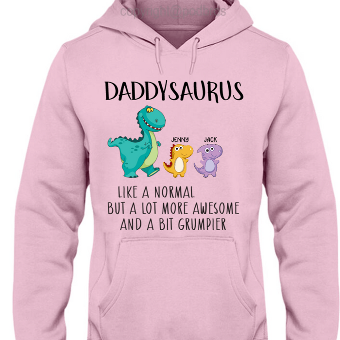 GeckoCustom Personalized Custom T Shirt, Gift For Dad, Fathers Day Gift, Papasaurus Pullover Hoodie / Sport Grey Colour / S