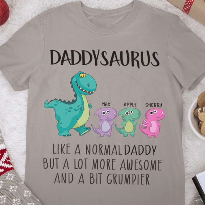 GeckoCustom Personalized Custom T Shirt, Gift For Dad, Fathers Day Gift, Papasaurus Unisex T-Shirt / Light Blue / S