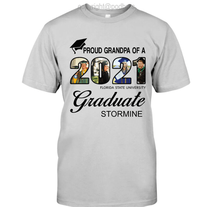 GeckoCustom Personalized Custom T Shirt, Gift For Dad, Graduation Gift, Proud Dad Of A 2021 Graduate Unisex T-Shirt / Light Blue / S
