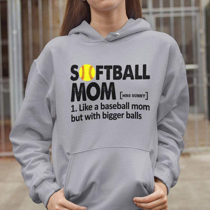 GeckoCustom Personalized Custom T Shirt, Softball Gift, Softball Mom And Dad Pullover Hoodie / Sport Grey Colour / S