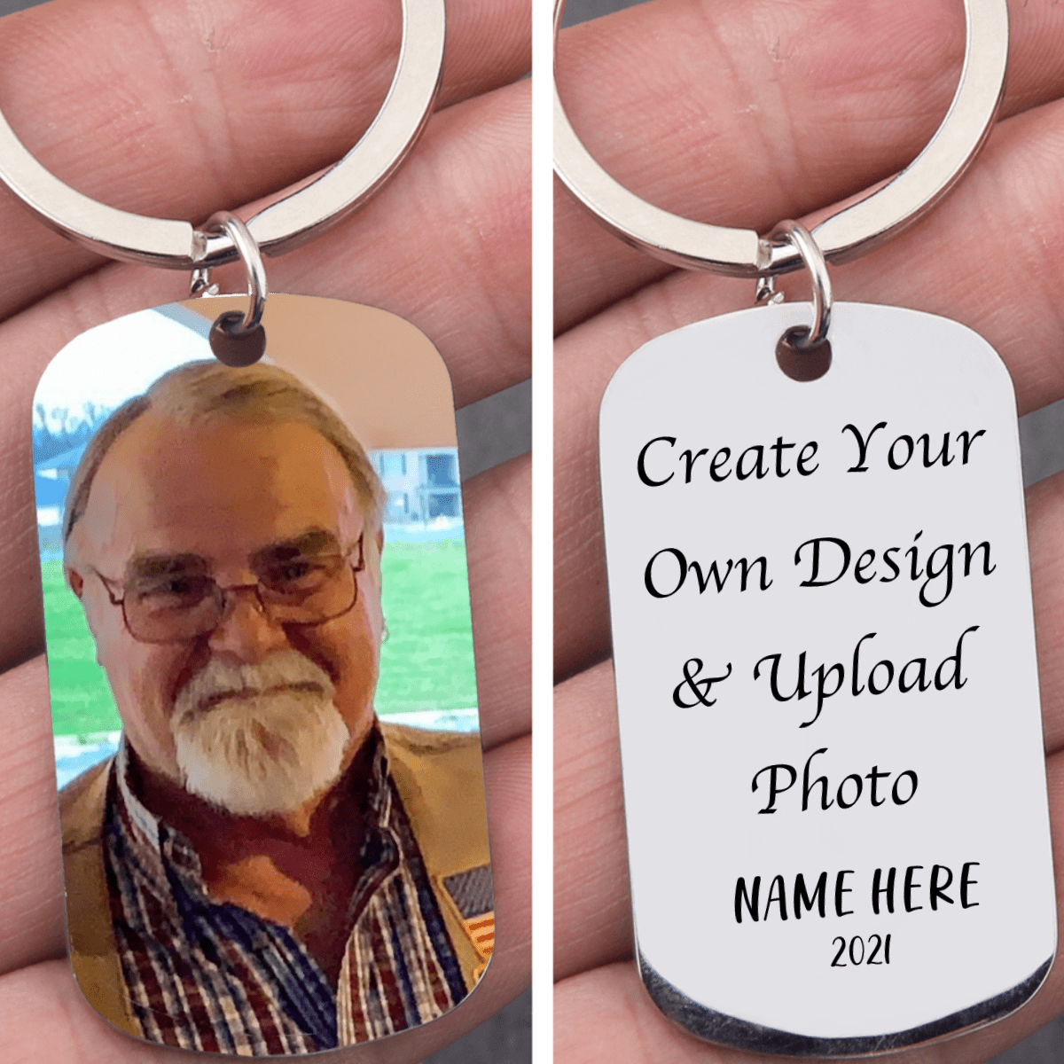 JUBOPE Custom Keychain with Picture, Personalized Colorful Photo Keychains,  Customized Picture Text Dog Tag Keychains, for Family Men Women Boyfriend  Gifts at Amazon Men's Clothing store