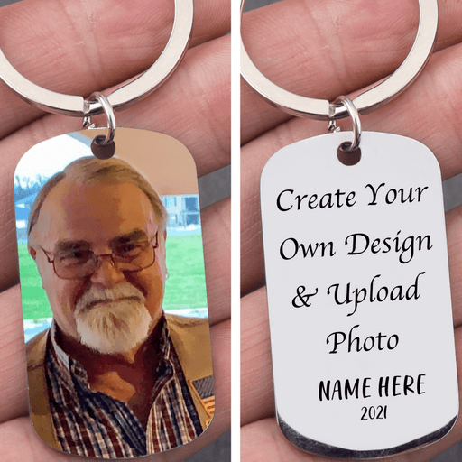 GeckoCustom Personalized Custom Text Photo Keychain, Upload Photo Keychain Gift Ideas No Gift Box / Pack 1