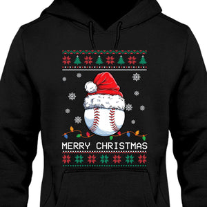 GeckoCustom Personalized Custom Ugly Christmas Baseball Sweatshirt C565 Pullover Hoodie / Black Colour / S