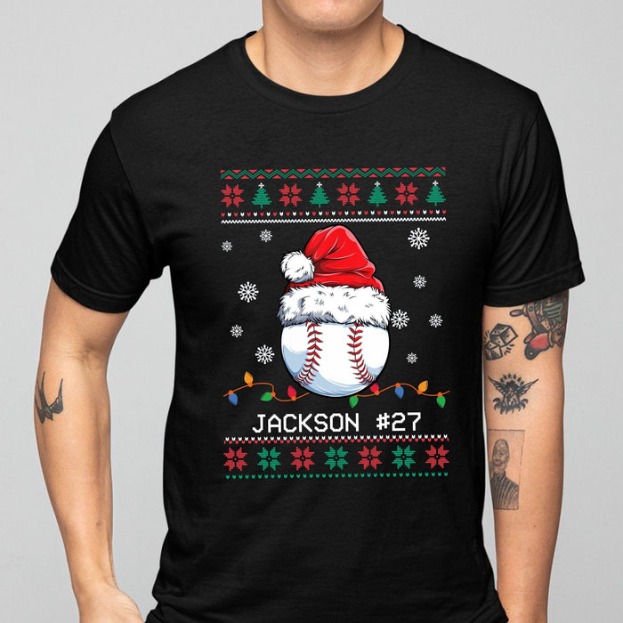 GeckoCustom Personalized Custom Ugly Christmas Baseball Sweatshirt C565 Premium Tee / P Black / S