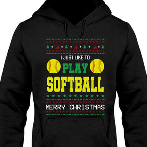 GeckoCustom Personalized Custom Ugly Christmas Softball Sweatshirt H541v2