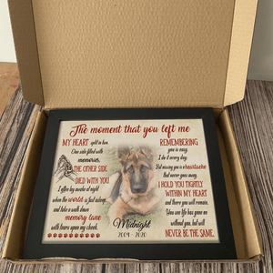 GeckoCustom Personalized Dog Cat Memorial Picture Frame The Moment That You Left Me, Dog Lover Gift 10"x8"
