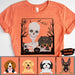 GeckoCustom Personalized Dog Halloween T Shirt, Custom Skull Skeleton Dog Lover Shirt Unisex T Shirt / Orange / S
