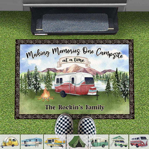 GeckoCustom Personalized Doormat Making memories one campsite at a time, Camping Gift, RVs Camper, Motor Home HN590 15x24in-40x60cm