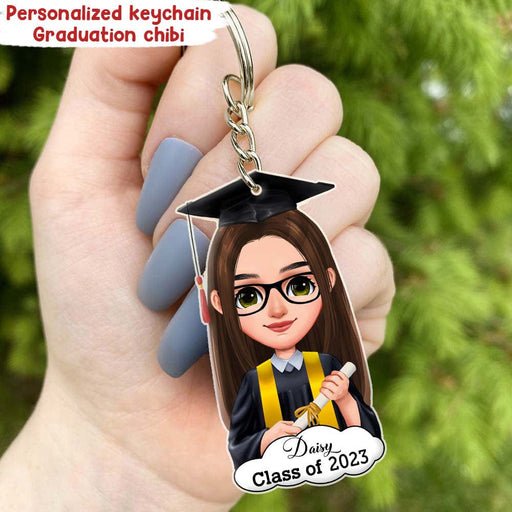 GeckoCustom Personalized Gift Chibi Keychain, Graduation Gift, keychain acrylic custom shape,Gift For Senior HN590