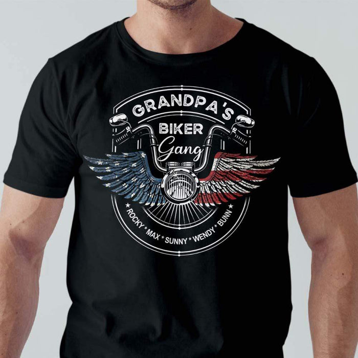 GeckoCustom Personalized Grandpa Biker Gang Shirt Basic Tee / Black / S