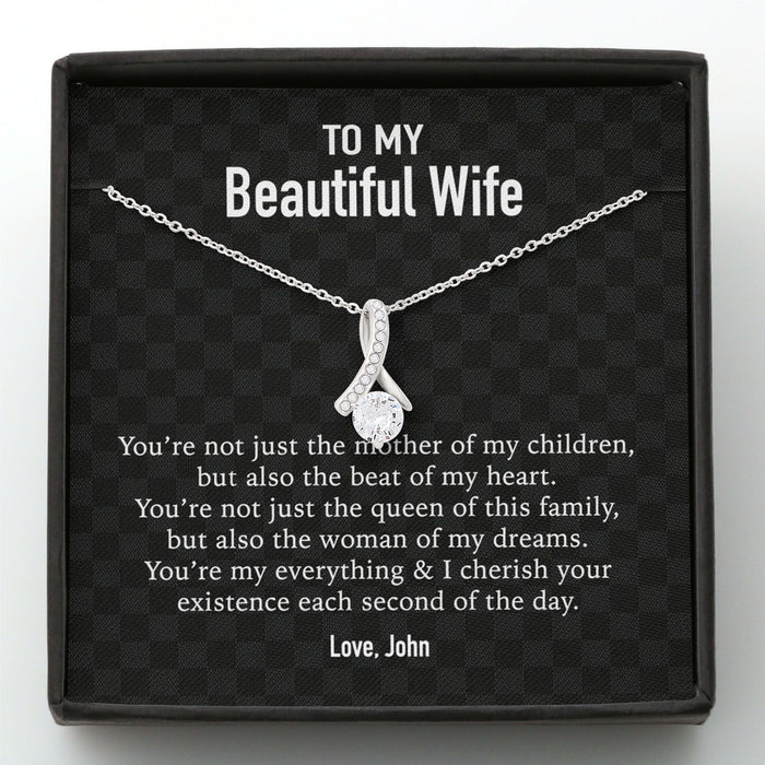 GeckoCustom Personalized Message Card Necklace Gift for Wife/Girlfriend Alluring Beauty