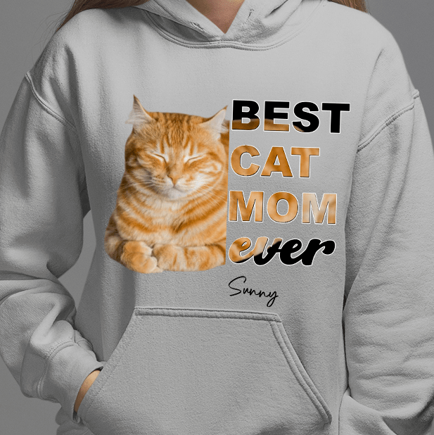 GeckoSG Personalized Gifts for Christmas Best Cat Mom Ever Shirt Pullover Hoodie Sport Grey Colour S