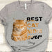 GeckoCustom Personalized Photo Custom Cat Shirt, Gift For Cat Lover, Best Cat Mom Ever Women V-Neck T Shirt / V Sport Grey / S