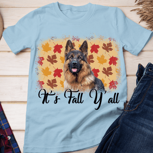 GeckoCustom Personalized Photo Custom Dog Shirt, Gift For Dog Lover, It's Fall Y'all Unisex T Shirt / Sport Grey / S
