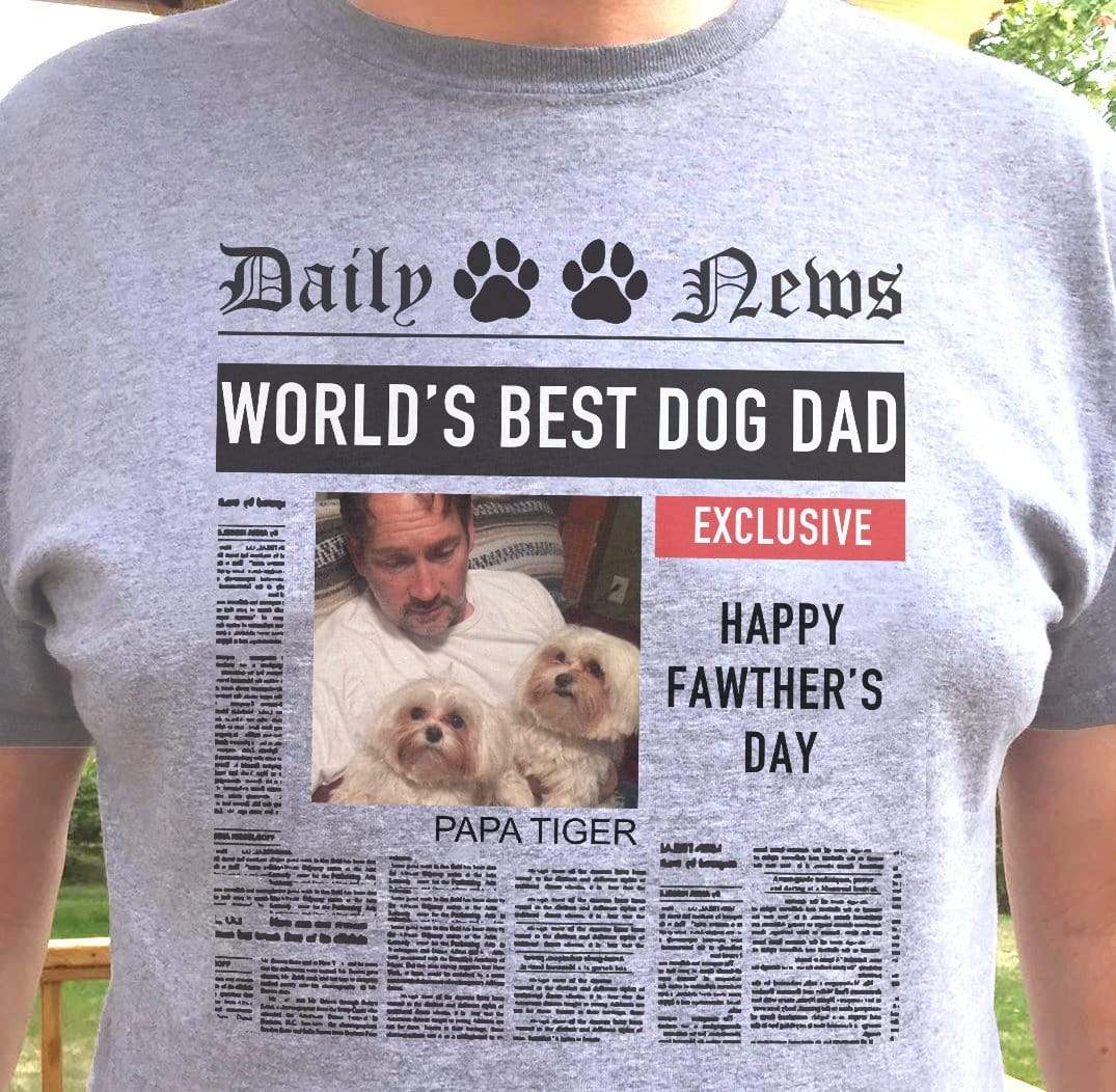GeckoCustom Personalized Photo Custom T Shirt, Dog Lover Gift, Fathers Day Gift, Worlds Best Dog Dad