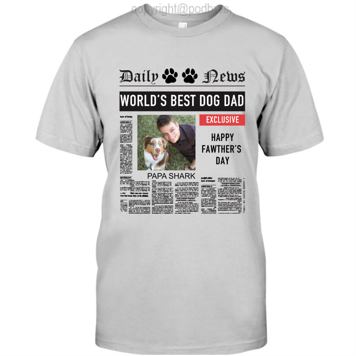 GeckoCustom Personalized Photo Custom T Shirt, Dog Lover Gift, Fathers Day Gift, Worlds Best Dog Dad