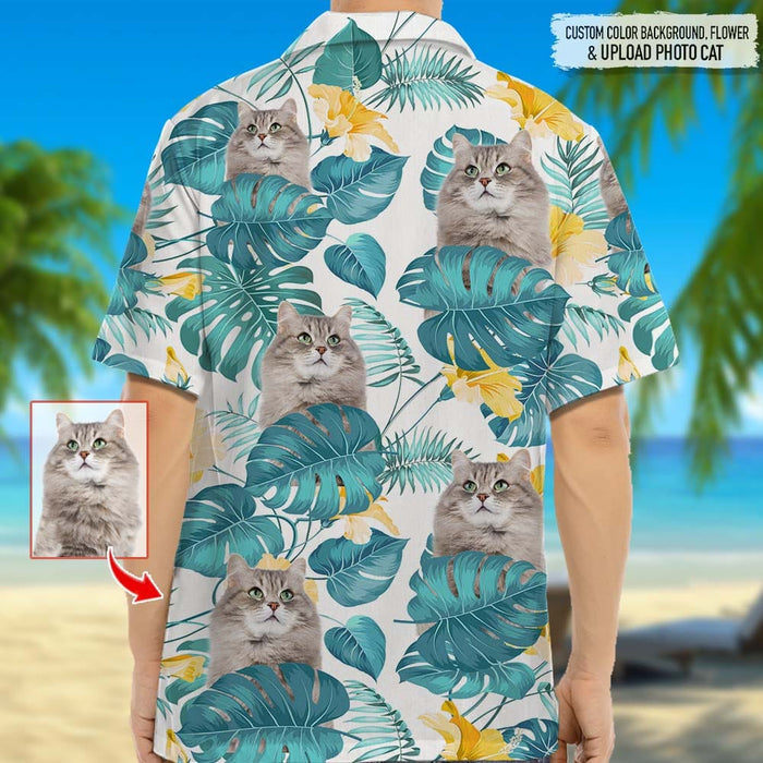 Personalized Photo Upload Cat Men's Hawaiian Shirt, N304 888310 —  GeckoCustom