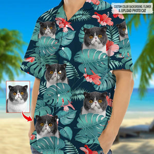 Personalized Photo Upload Cat Men's Hawaiian Shirt, N304 888310 ...