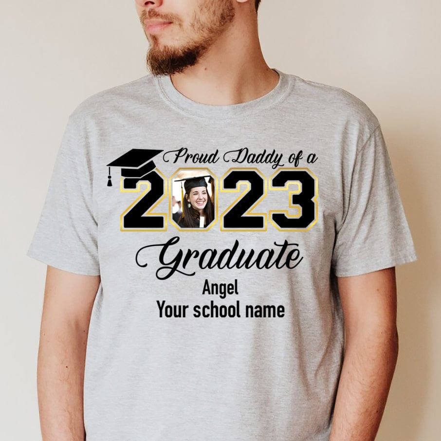 GeckoCustom Personalized Proud Family Graduation 2023 Upload Photo Shirt, HN590 Unisex T-Shirt / Sport Grey / S