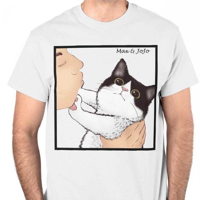 GeckoCustom Personalized Shirt For Cat Lover, Cat Mom Dad Kissed Cute Shirt Unisex T-Shirt / Sport Grey / S