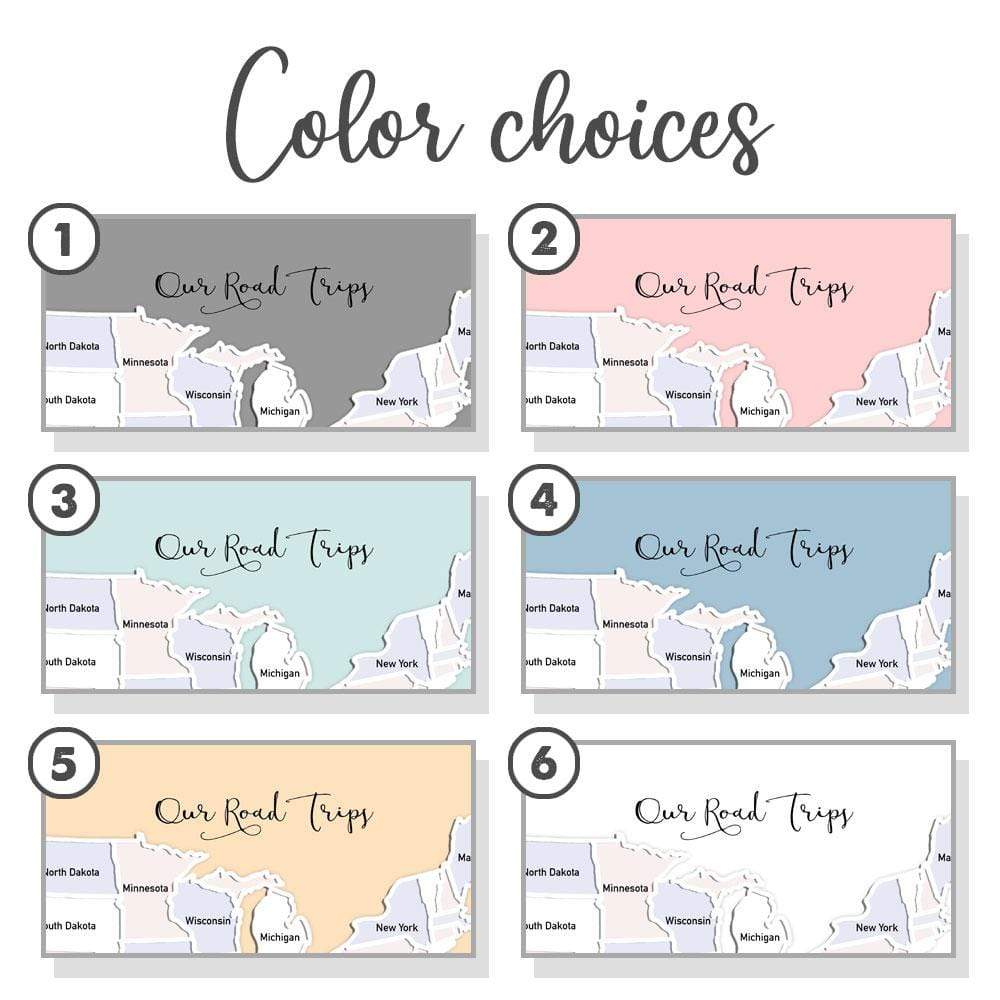 GeckoCustom Personalized USA Photo Map Canvas, 50 States Travel Map Gift HN590