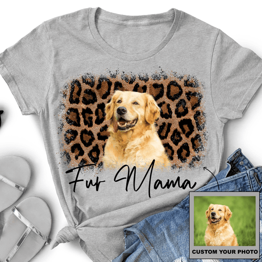 GeckoCustom Personalized Vintage Photo Custom Dog Shirt, Gift For Dog Lover, Fur Mama Fur Grandma Women T Shirt / White / S