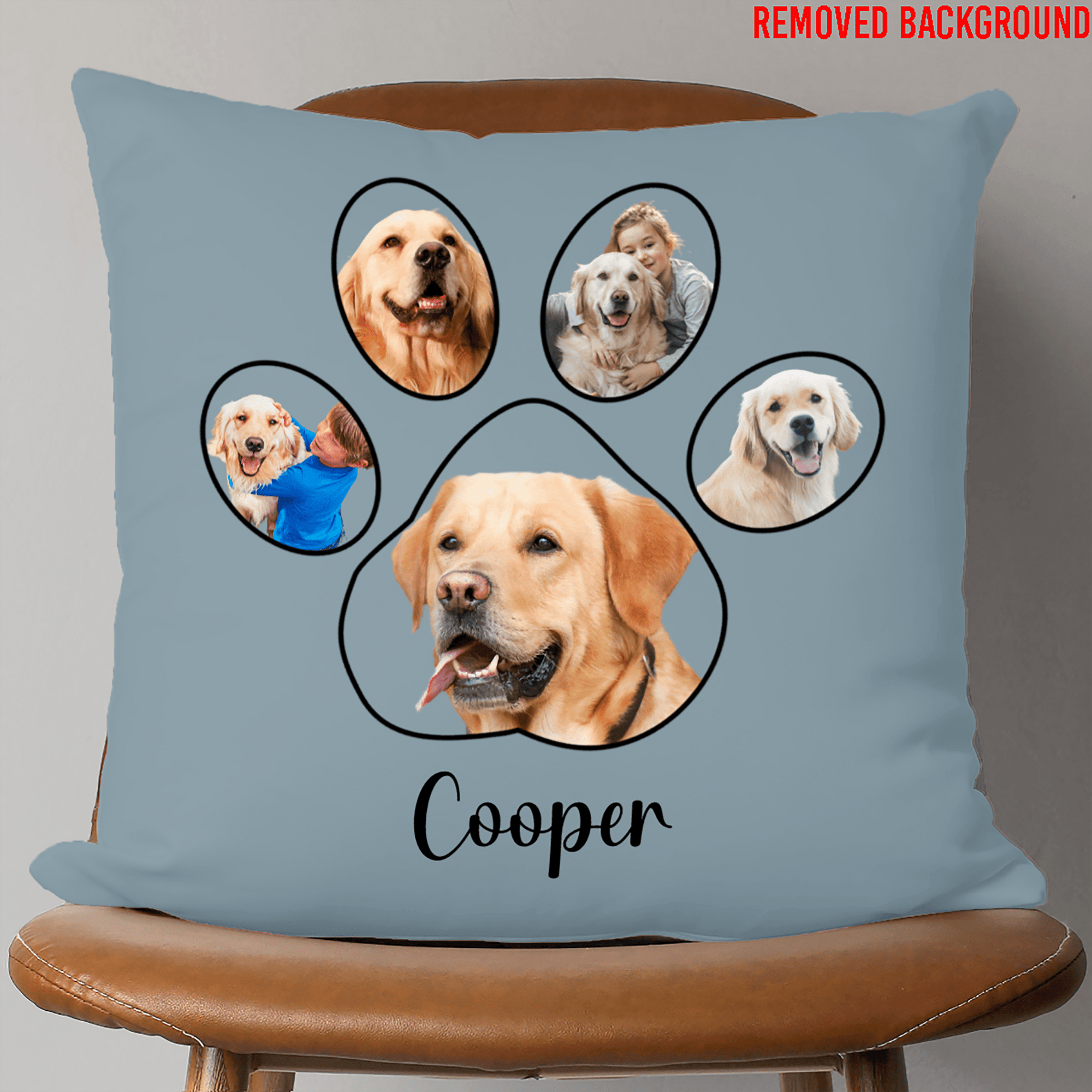 GeckoCustom Pet Photo Pillow, Custom Dog Photo Throw Pillow, Personalized Gift For Dog Lovers SG02