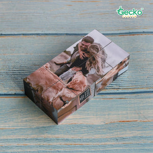 GeckoCustom Photo Cube, Anniversary Gift, Camping Gift, Pet Lovers Gift HN590