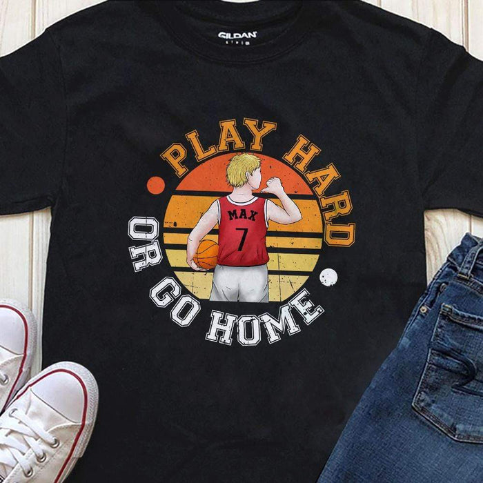 GeckoCustom Play Hard Or Go Home Basketball, Basketball Girl Shirt