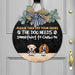 GeckoCustom Please Take Off Your Shoes, Wooden Door Sign With Wreath, Dog Lover Gift, Dog Door Hanger HN590 18 inch