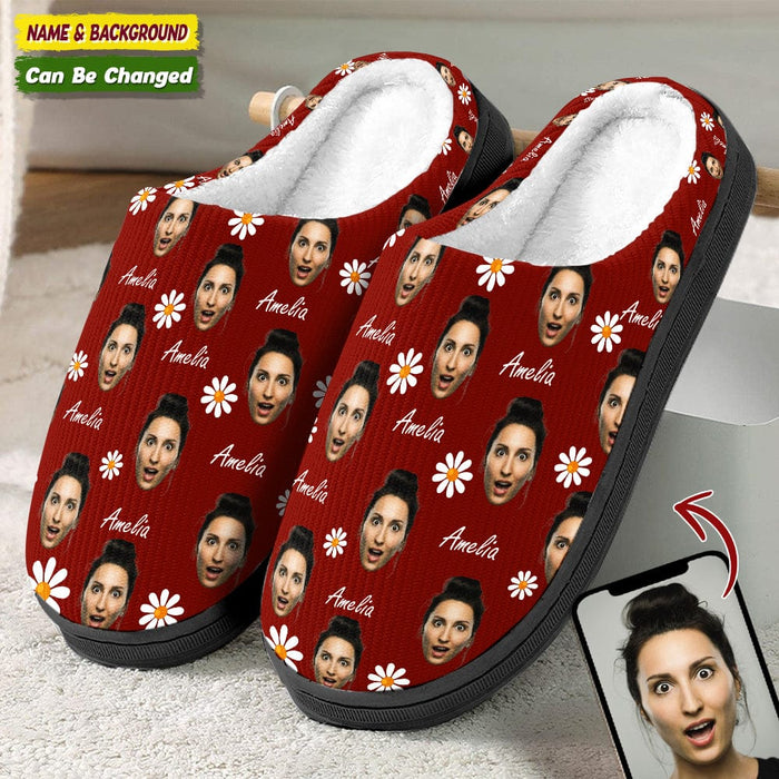 Custom Pet Face Cotton Slippers Christmas Gift For Family – MyPhotoSocksUS