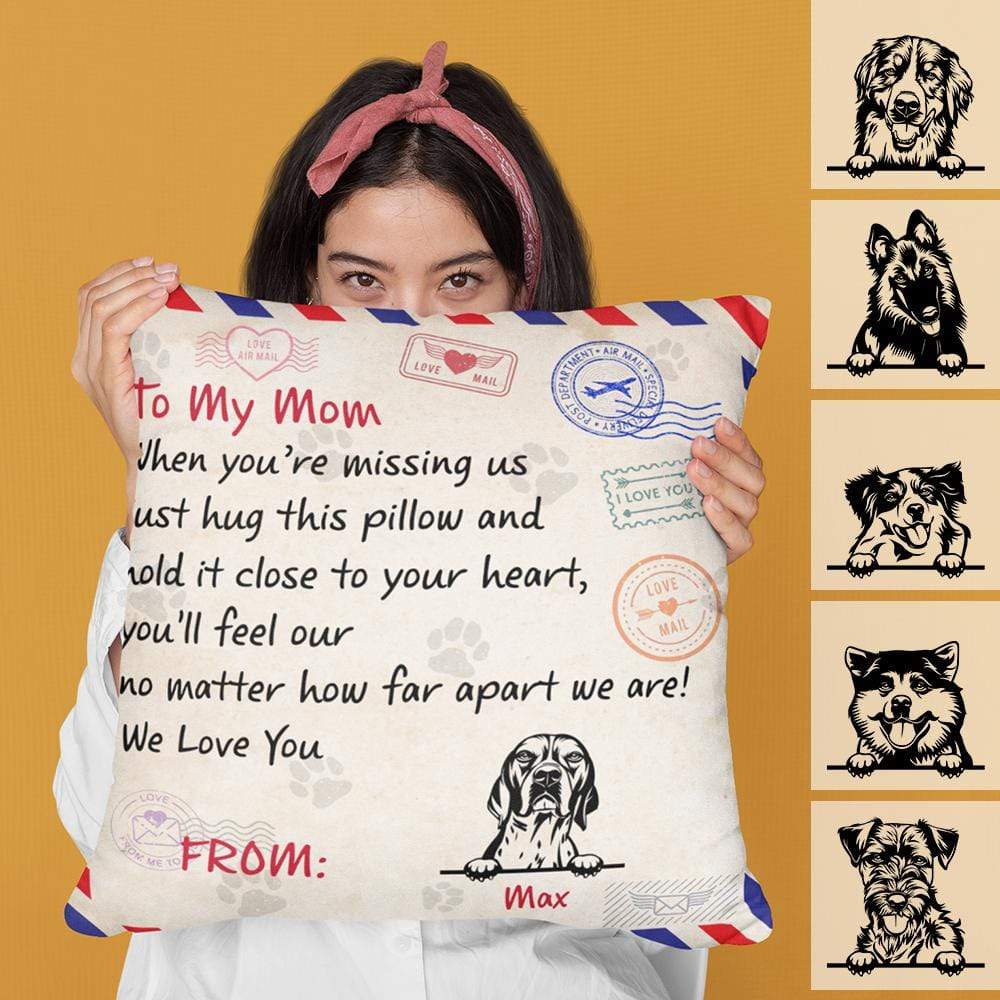 GeckoCustom Postcard Dog Throw Pillow When You Missing Us HN590 18x18 in - 45x45cm